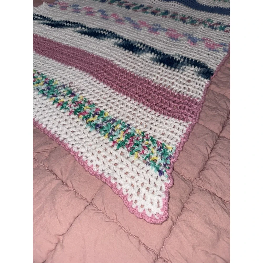 Handmade Crocheted Baby Afghan Or Shoulder Shawl